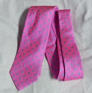 ❤️PETER BLAIR Pink Blue White Paisley Silk Tie Made in USA 60 X 3.5